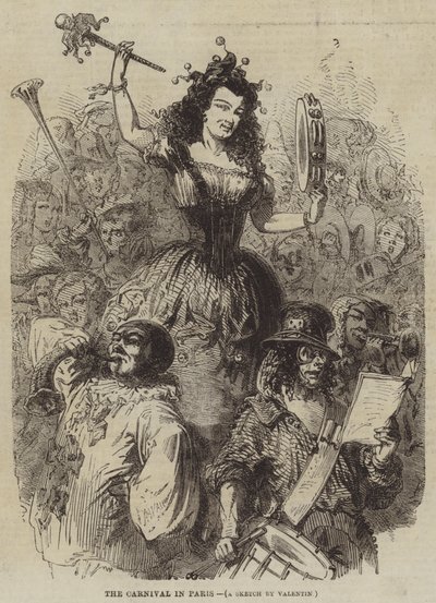 Karneval v Paříži od Henry Augustin Valentin