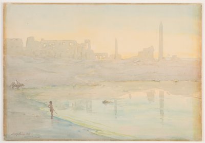 Sacred Lake, Karnak, 1905 (wc nad tužkou na papíře) od Henry Bacon
