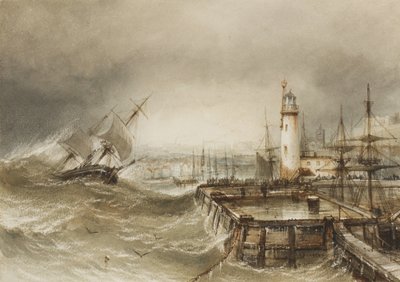 Vjezd do přístavu Scarborough (wc na papíře) od Henry Barlow Carter