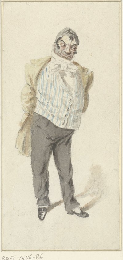 Karikatura stojícího pána od Henry Bonaventure Monnier