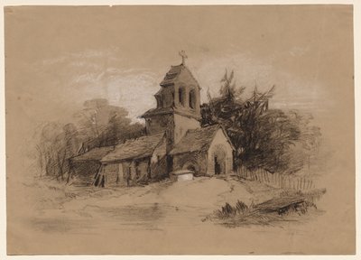 Kostel v krajině, 1800s. od Henry Bright