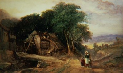 On the Borders of Dartmoor, c.1840 (akvarel na papíře) od Henry Bright