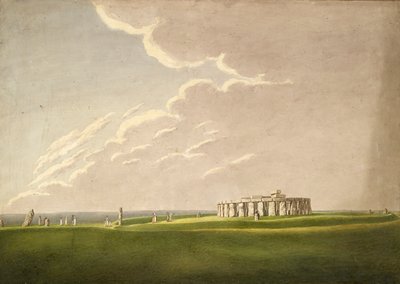 Velký předpotopní chrám Stonehenge: v původním stavu ze severu, 1824-1839 od Henry Browne
