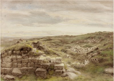 Housesteads, c.1848 (tužka a akvarel na papíře) od Henry Burdon Richardson