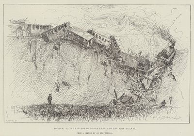 Nehoda vlaku ruského cara na Azovské železnici od Henry Charles Seppings Wright