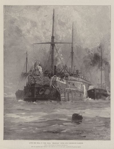 Po zkoušce ohněm odtáhla HMS Belleisle do přístavu Portsmouth od Henry Charles Seppings Wright