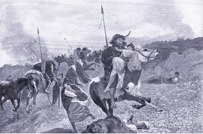 Raný nájezd Hunů 180 př. Kr od Henry Charles Seppings Wright
