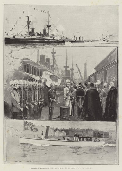 Příjezd krále Siamu, Jeho Veličenstva a vévody z Yorku na Spithead od Henry Charles Seppings Wright