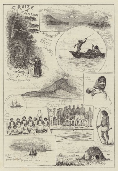 Plavba HMS Ruby na Staten Island a Beagle Channel od Henry Charles Seppings Wright