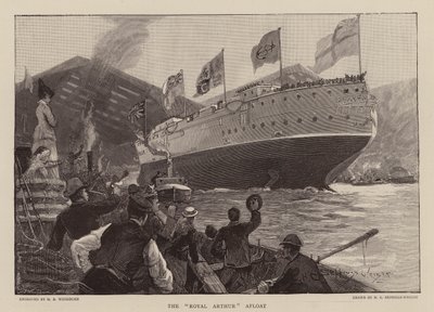 HMS Royal Arthur na palubě (rytina) od Henry Charles Seppings Wright