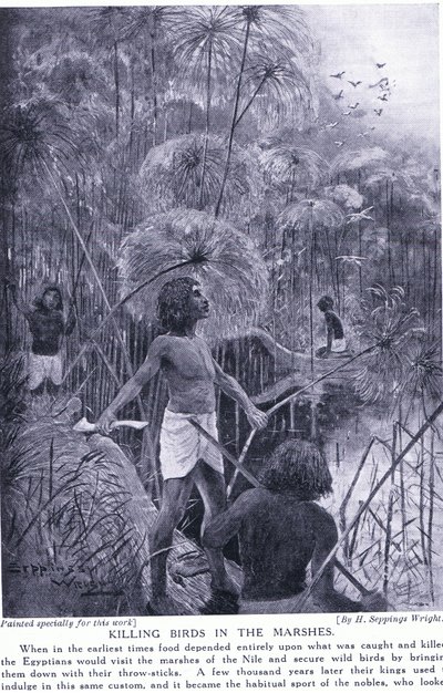 Zabíjení ptáků v bažinách, kolem roku 1920 od Henry Charles Seppings Wright