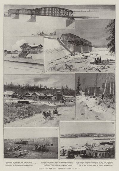 Scény na Nové transsibiřské magistrále od Henry Charles Seppings Wright