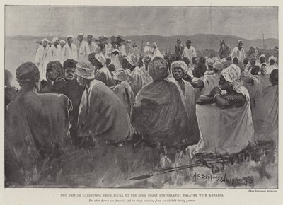 Britská výprava z Akkry do vnitrozemí Zlatého pobřeží, Palaver s Amrahiou od Henry Charles Seppings Wright