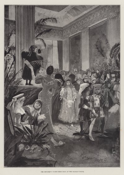 Dětský maškarní bál v zámeckém paláci od Henry Charles Seppings Wright