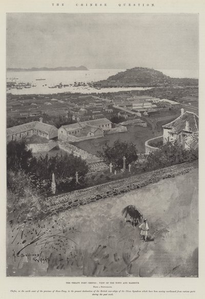 Čínská otázka, smlouva Port Chefoo, Pohled na město a přístav od Henry Charles Seppings Wright