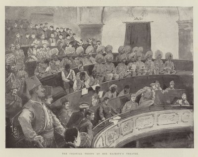 Koloniální vojska v Divadle Jejího Veličenstva od Henry Charles Seppings Wright