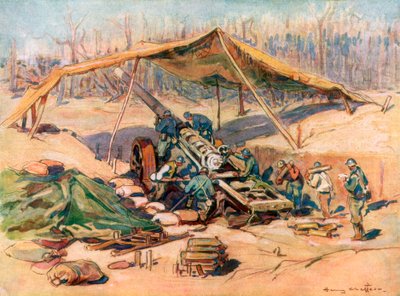 Francouzské dělostřelecké postavení, Francie, 1918, 1926. od Henry Cheffer