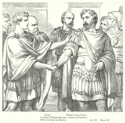 Antonius a Kleopatra (rytina) od Henry Courtney (after) Selous