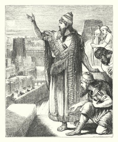 Nabuchodonozor v Babylóně (rytina) od Henry Courtney (after) Selous