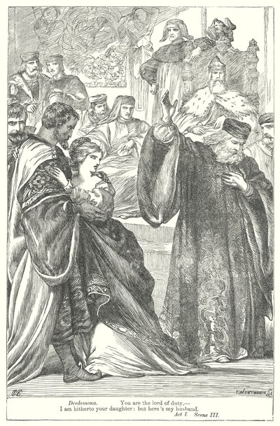 Othello (rytina) od Henry Courtney (after) Selous