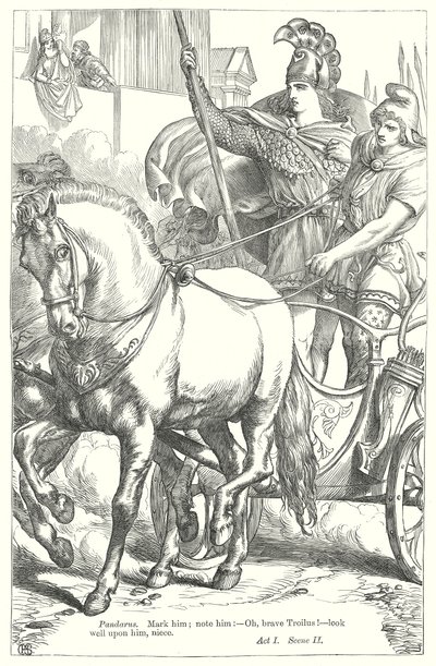 Troilus a Kressida (rytina) od Henry Courtney (after) Selous