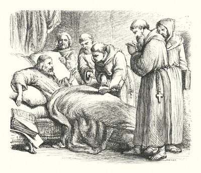 Wycliffe na smrtelné posteli (rytina) od Henry Courtney (after) Selous