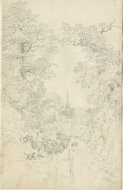 Katedrála Lichfield - pohled na jihovýchod od Henry Curzon Allport