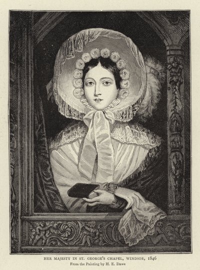 Její Veličenstvo v kapli svatého Jiří, Windsor, 1846 od Henry Dawe