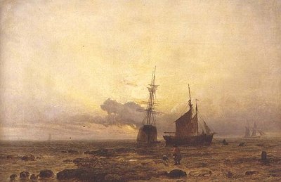 Pobřežní scéna, večer od Henry Dawson
