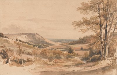 Boxhill z Westhumble Lane od Henry Edridge