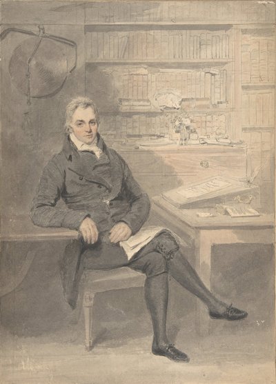 Portrét muže, sedícího před psacím stolem, 1795-1800. od Henry Edridge