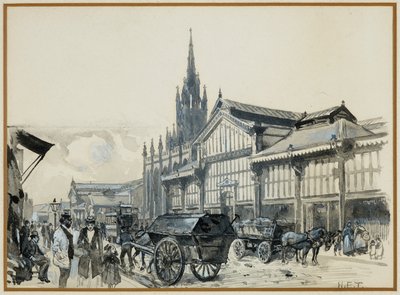 Campfield Market a kostel svatého Matěje od Henry Edward Tidmarsh