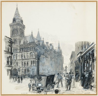 Corporation Road Making, Princess Street a radnice od Henry Edward Tidmarsh