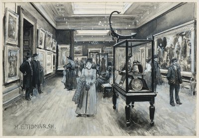Vnitřní pohled na galerii umění od Henry Edward Tidmarsh
