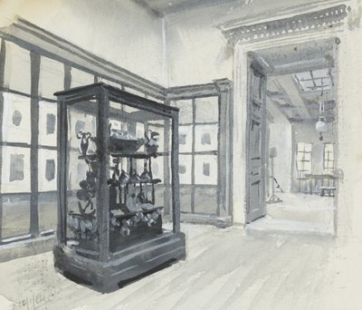 Vnitřní pohled na Britské muzeum s galerií rytin od Henry Edward Tidmarsh