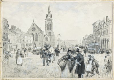 Nový kříž a kostel svatého Pavla od Henry Edward Tidmarsh