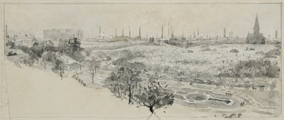 Hřbitov Phillips Park a plynárna Bradford Road od Henry Edward Tidmarsh