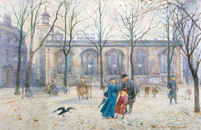 Kostelní havran, Tower of London (akvarel) od Henry Edward Tidmarsh