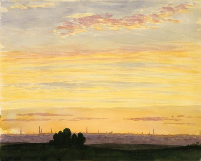 Město a západ slunce,. od Henry Farrer