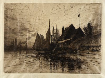 Večer, New York Harbor od Henry Farrer