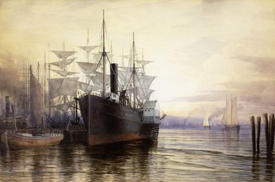 Západ slunce, New York Harbour, 1880 od Henry Farrer