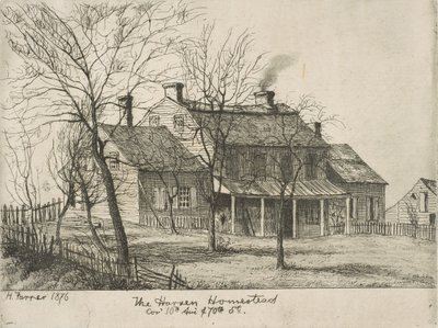 The Harsen Homestead, Corner of 10th Avenue a 70th Street ze Scenes of Old New York, 1876. od Henry Farrer