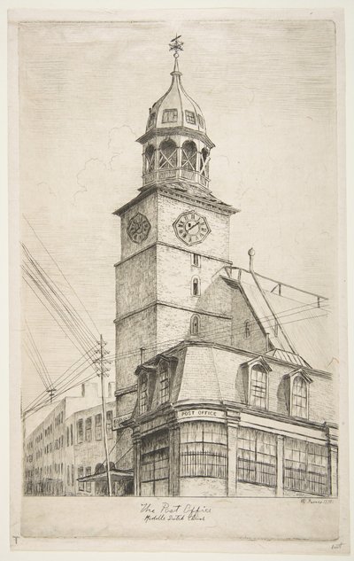 The Post Office, Middle Dutch Church from Scenes of Old New York, 1870. od Henry Farrer