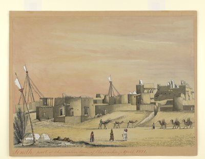 Část rodného města Kurachee (Karachi), duben 1851 (akvarel na papíře) od Henry Francis Ainslie