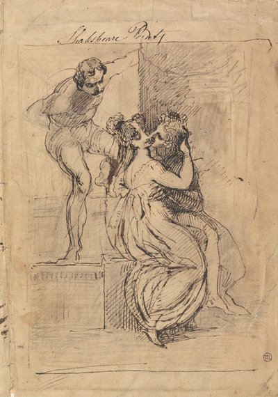 Postava naklánějící se nad schody od Johann Heinrich Füssli