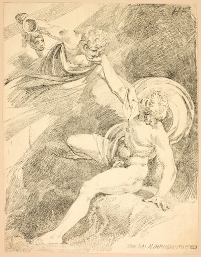 Heavenly Ganymede, deska XV z druhého čísla Specimens of Polyautography od Johann Heinrich Füssli