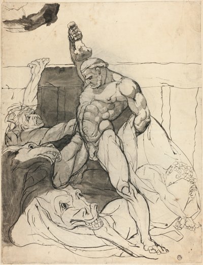 Hercules zabíjení klisny Diomedes od Johann Heinrich Füssli