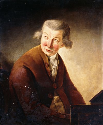 Portrét gentlemana, identifikovaného jako Franz Joseph Haydn, poloviční délka, na Pianoforte od Johann Heinrich Füssli