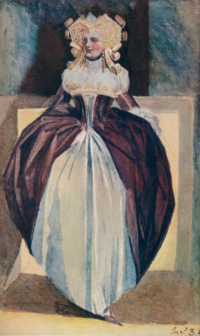 Skica dámy, c18. století od Johann Heinrich Füssli