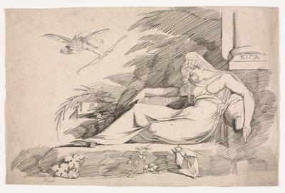 Spící žena s amorem, 1780-1790. od Johann Heinrich Füssli